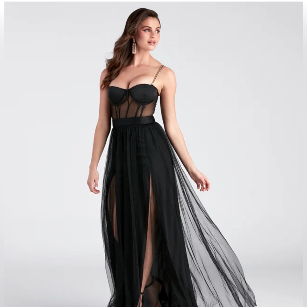 Black mesh dress